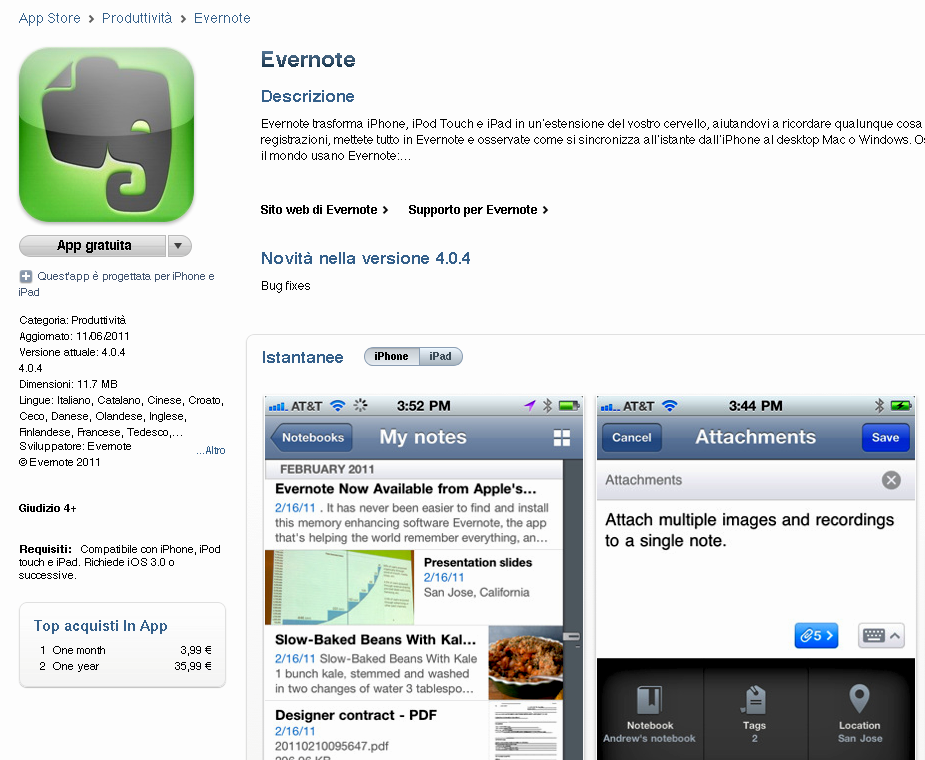 Evernote: prendere appunti con le foto