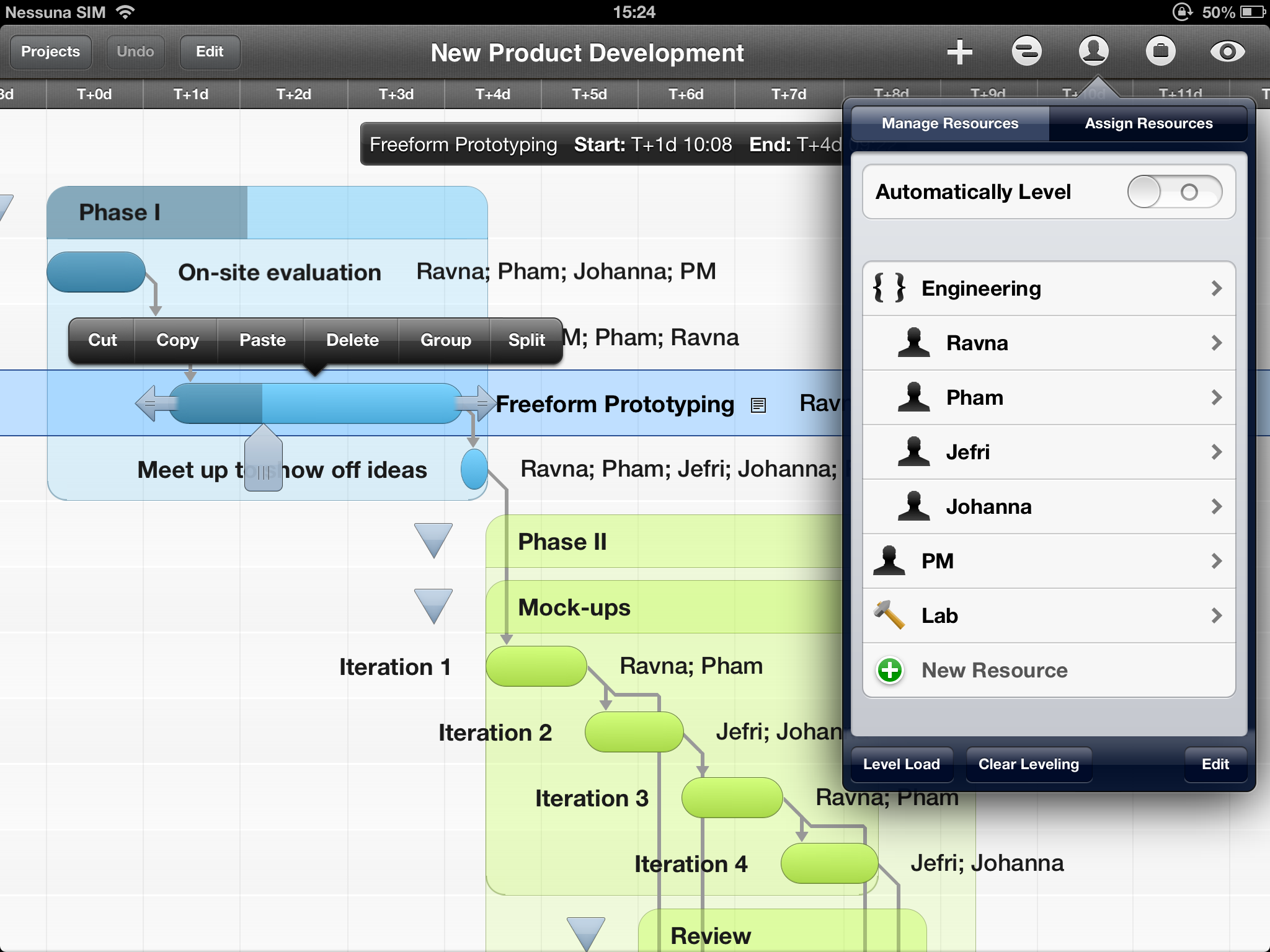 OmniPlan: Project Management su iPad