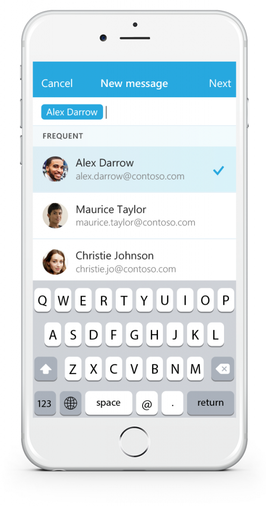 Schermata Microsoft Send app messaggistica