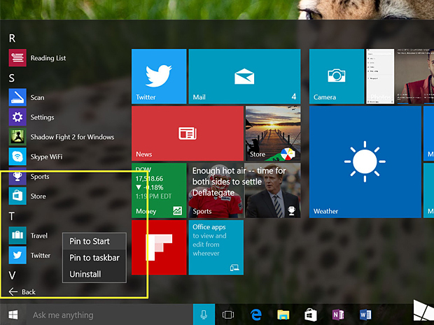 windows-10 redstone UI