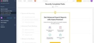 Asana, report sui task completati