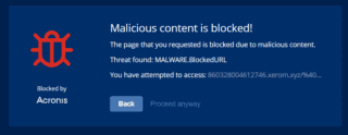 Malicious content blocked Malicious content blocked