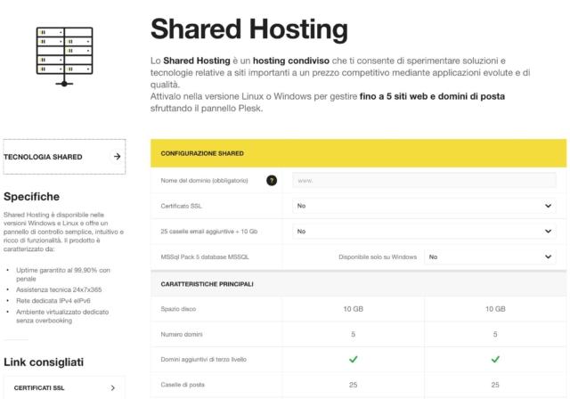 Seeweb shared hosting