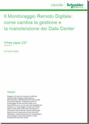Monitoraggio remoto digitale-gestione e manutenzione data center