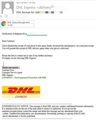 DHL phishing EN version