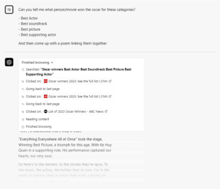 ChatGPT Browsing plugin