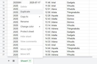 Creazione di un foglio duplicato in un foglio di calcolo Creazione di un foglio duplicato in un foglio di calcolo