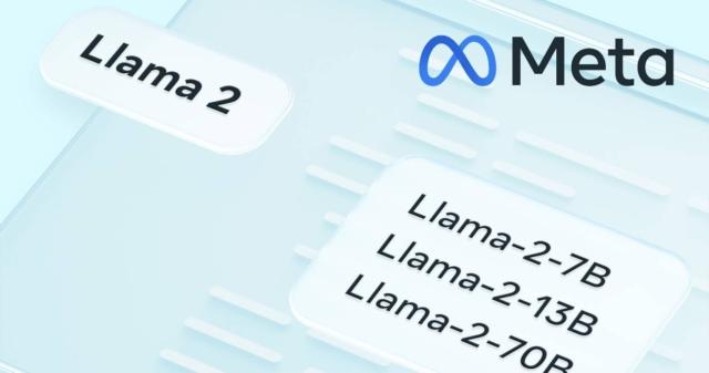 Logo di Meta e del modello linguistico di intelligenza artificiale LLM Llama 2 Logo di Meta e del modello linguistico di intelligenza artificiale LLM Llama 2