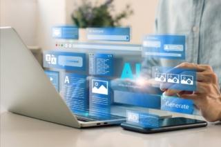 Artificial,Intelligence,Content,Generator.,A,Man,Uses,A,Laptop,To